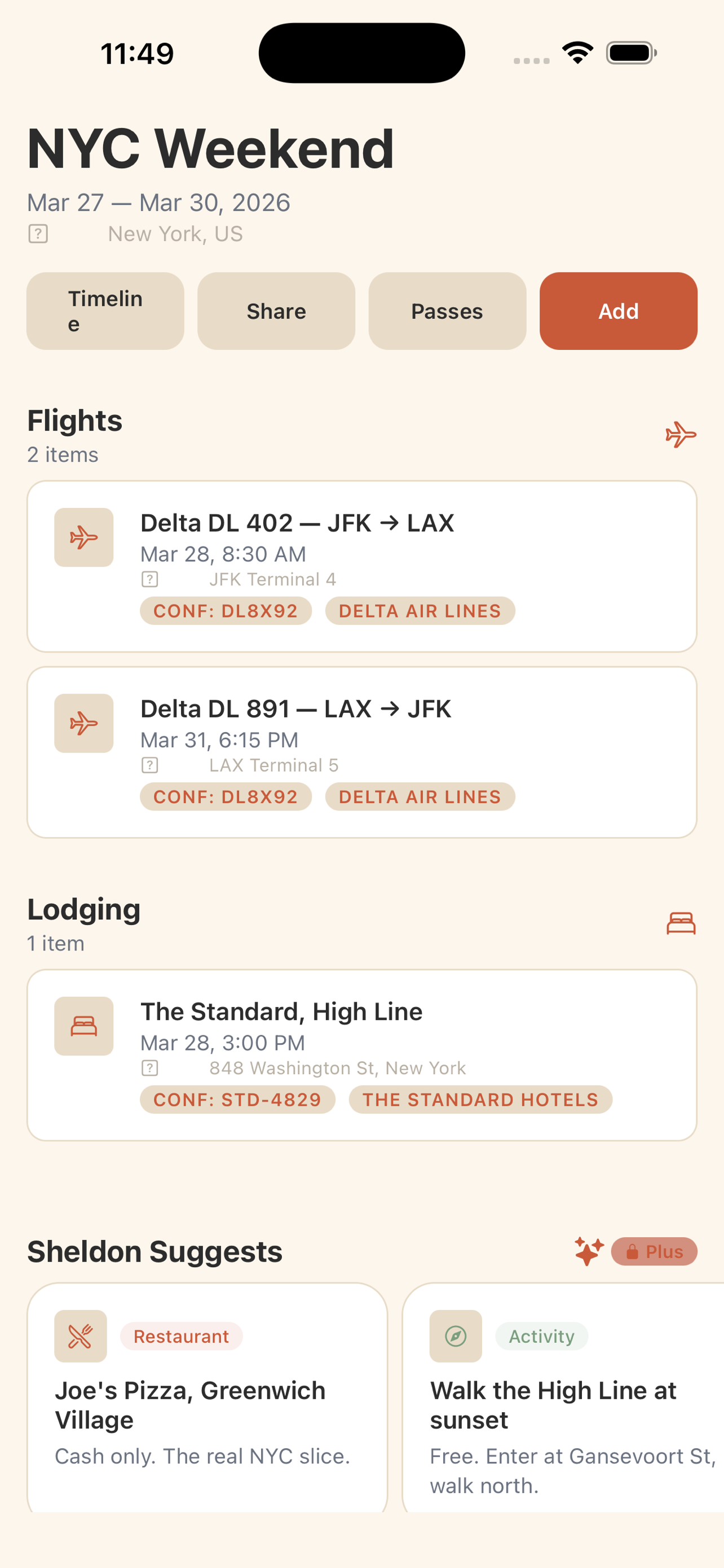 Trip details